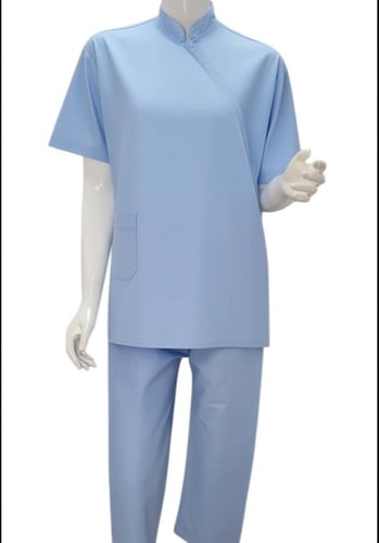 طقم لبس عاملات سماوي