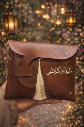 جيب جلد بعبارة مبارك عليكم الشهر مع سجادة وسبحة (...