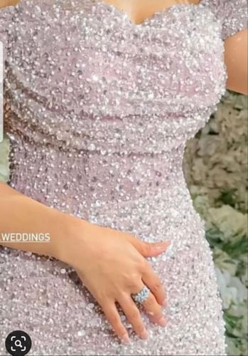 فستان انيق الخامه:سهره ترتر ع خرز + تفته استرتش +...