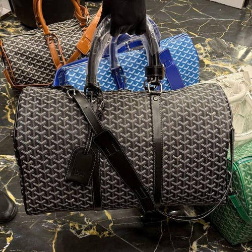 Goyard Croisiere 50 Black Leather Duffle Travel Ca...