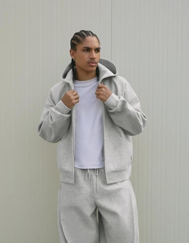 Gray set: oversized pants and sweater