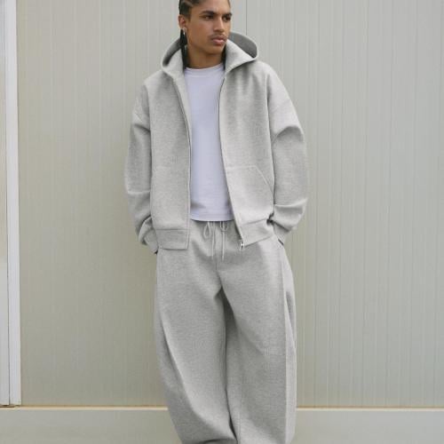Gray set: oversized pants and sweater