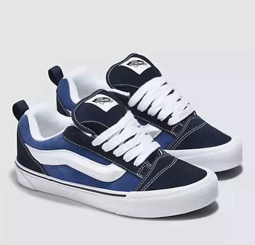 ‎‏ vans knu skool navy white