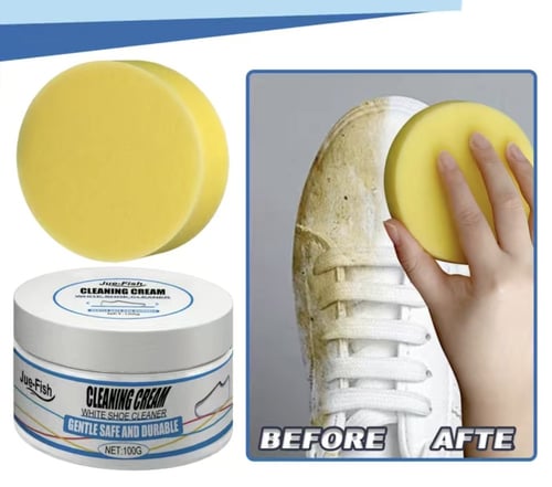 كريم تنظيف الأحذية البيضاء وإزالة البقع من غير غسل...