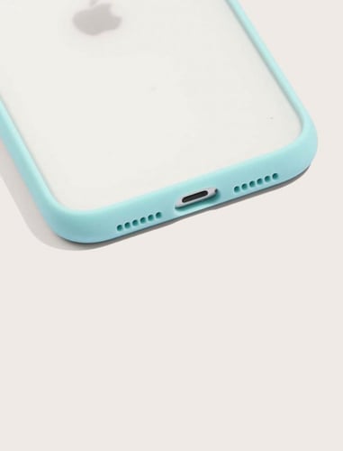 غلاف ايفون11 شفاف, بحواف بلون ارجواني وازار باللون...