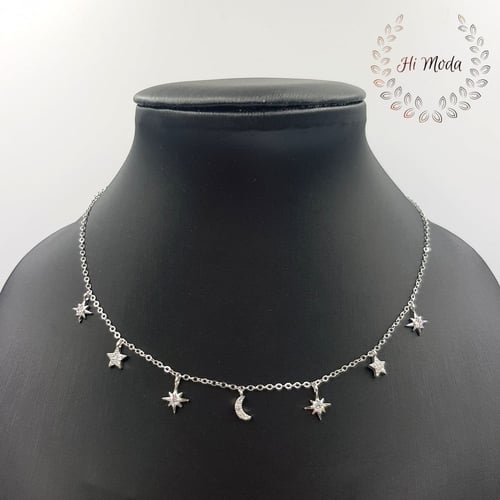 تشوكر فضة وزركون جميل