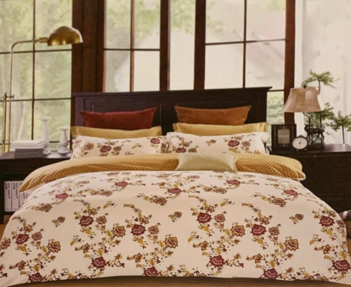 طقم مفرش مشجر زهور مقاس مزدوج