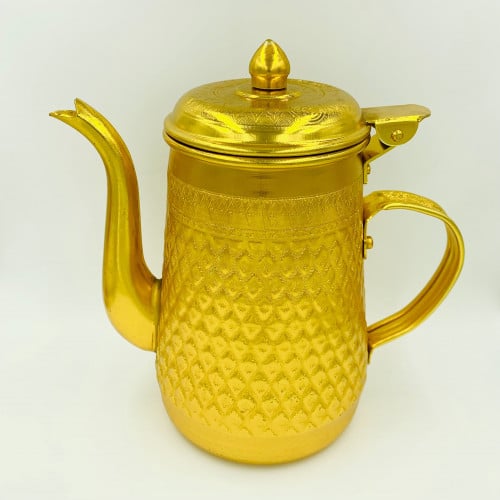 ابريق حليب المنيوم منقوش ذهبي