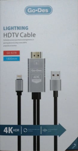 وصلة HDR 4K شركة Go-Des للايفون بطول 1.8 م