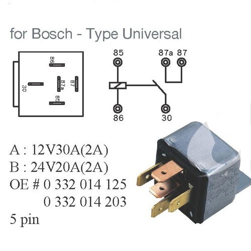 #10361W كتاوت 5 خط / POWER RELAY 5 PIN 12V 30 AMP