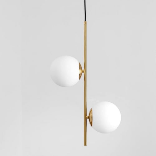 ثريا مودرن ذهبي طولية لمبتين دوائر