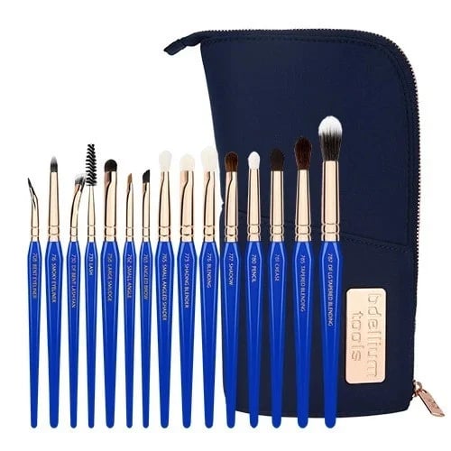 Badelium Tools Golden Triangle Eye and Eyebrow Brush Set 15 pieces