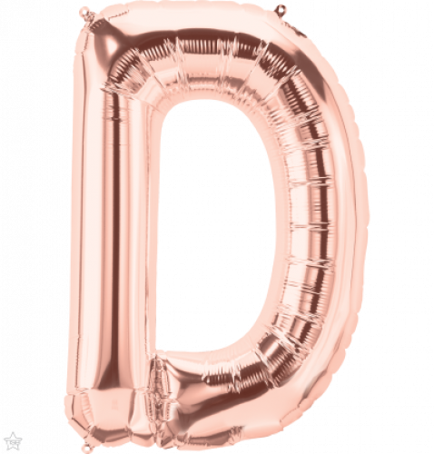 FOIL LARGE LETTER ROSEGOLD (عدد 5 قطع) D