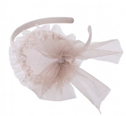 فستان تول دانتيل للبنات بتصميم راقي مع ربطة شعر –...