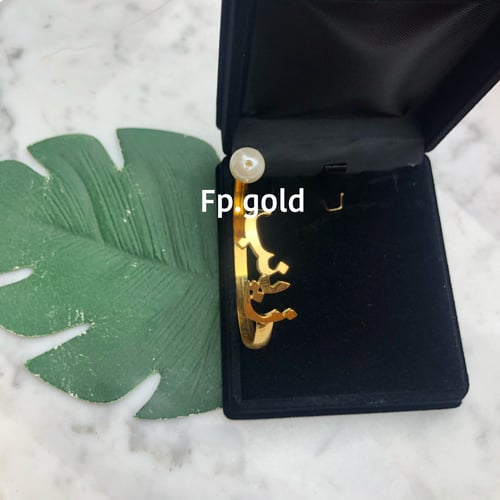 اسواره مطلي ذهب مع لولو عريضه