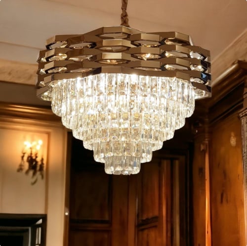 ثريا كريستال ستيل ذهبي 1818/800