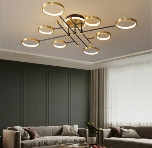 ثريا ليد مودرن اسود + برونزي 3 اضاءات 5008