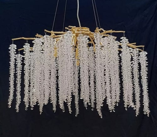 ثريا كريستال عناقيد ذهبي دائري 60سم 5056/600