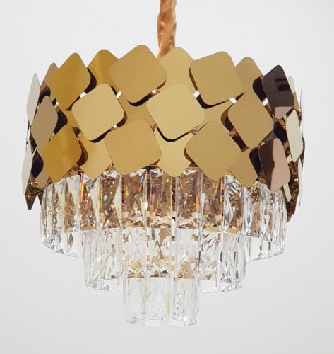 ثريا كريستال ستيل ذهبي 40 سم 9661/400