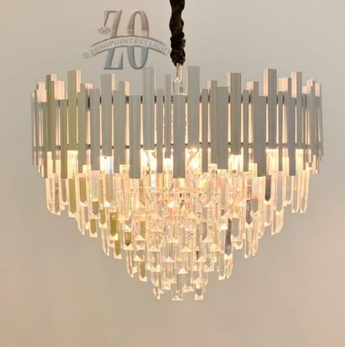 ثريا كريستال المنيوم فضي 60سم 6441/600