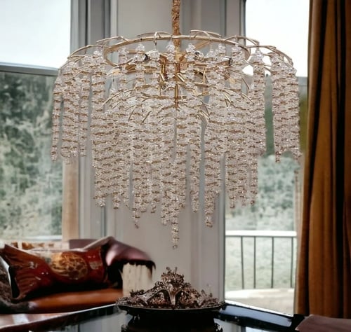 ثريا كريستال شفاف + عسلي 6060