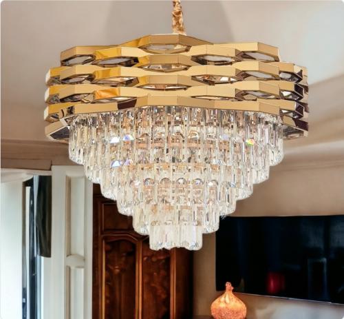 ثريا كريستال ستيل ذهبي 1818/800