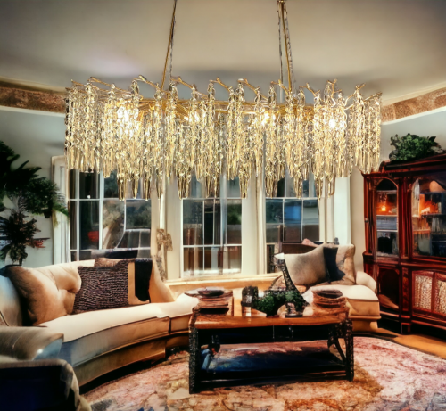 ثريا ستيل ذهبي مستطيل 1050