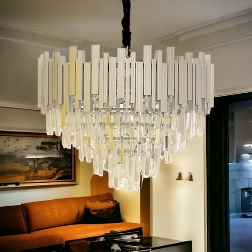 ثريا كريستال المنيوم فضي 60سم 6441/600