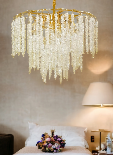 ثريا كريستال عناقيد ذهبي 60 سم 6060/600