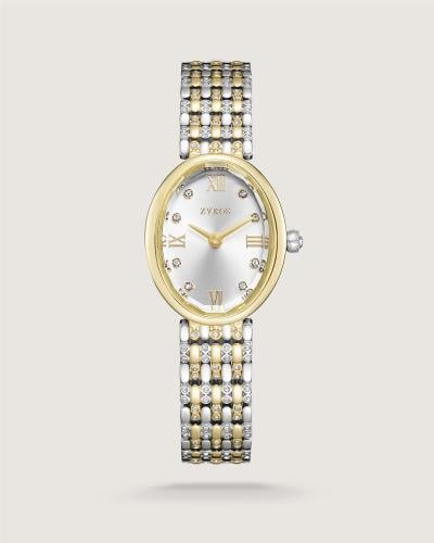 ساعة سُطور النسائية ستيل بلون ذهبي وفضي