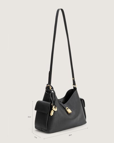 شنطة عمق النسائية من الجلد أسود