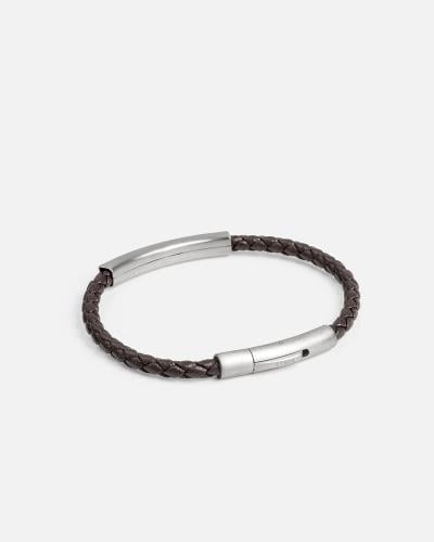 اسوارة رجالية من الجلد المجدول البني