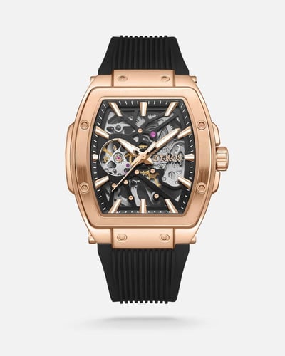 ساعة رجالية اوتوماتيك بلون أسود