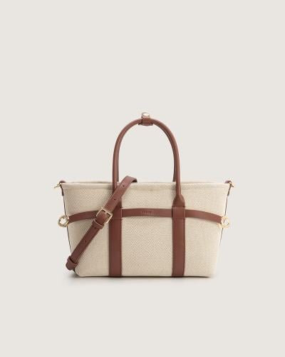 شنطة أرجوان النسائية عملية بلون بني وبيج