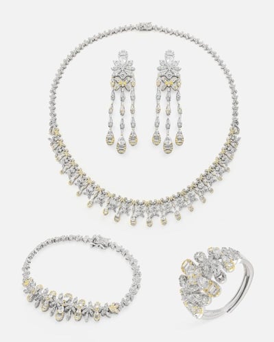 هدية نسائية فاخرة ساعة وطقم زركون