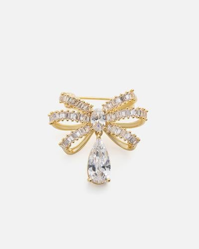 بروش نسائي بتصميم مميز بلون ذهبي