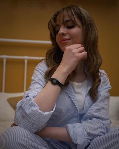 ساعة مَلكة النسائية سيراميك بلون أسود