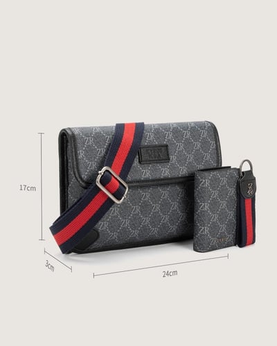 طقم هدية للجنسين من شنطة ومحفظة وميدالية.