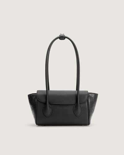 شنطة أناقة النسائية جلد بلون أسود