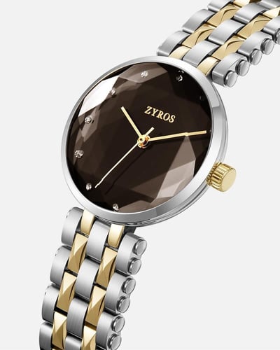 ساعة دُرة النسائية ستيل بلون ذهبي وفضي