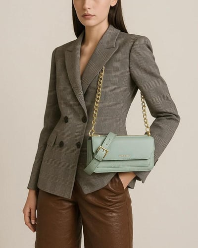 شنطة نسائية بمقاس لكل يوم بلون أخضر فاتح