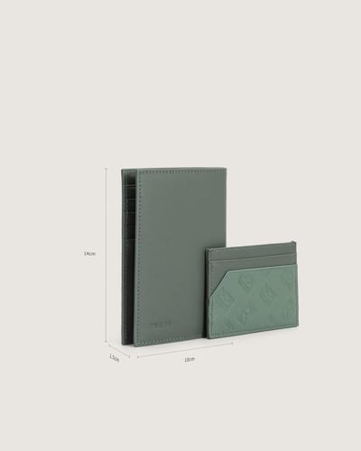 محفظة من الجلد الفاخر باللون الأخضر