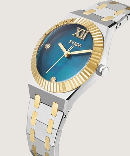 ساعة فاتن النسائية ستيل بإطار متغير بلون ذهبي وفضي