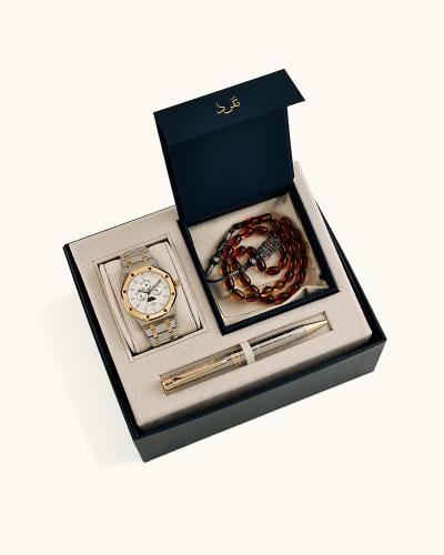 طقم هدية رجالي ساعة وسبحة وقلم