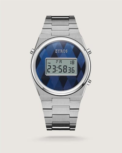 طقم ساعة نسائية ورجالية بلون فضي