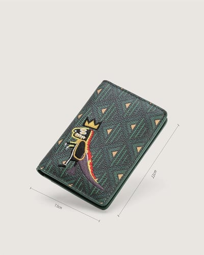 محفظة مميزة من الجلد باللون الأخضر