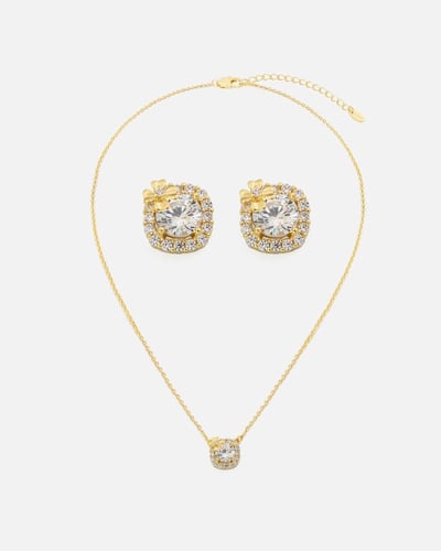 هدية نسائية مميزة ساعة وطقم زركون