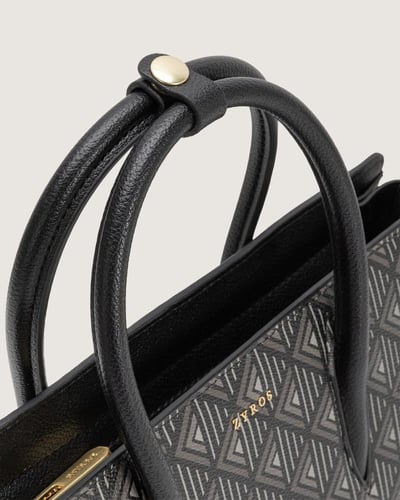 شنطة ورد النسائية جلد بلون أسود