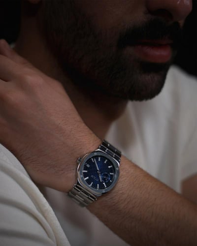 ساعة الصقر الرجالية ستيل بلون فضي