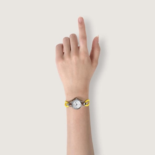 بوكس ساعة قصة النسائية بلون فضي